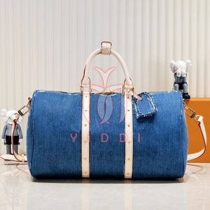 Luxury duffle bag Designer Tote travel bag Men women Large Capacity leather Travel tote bag Fashion Denim bag Large Cross Body Luxury holdall luggage Mono duffle bag