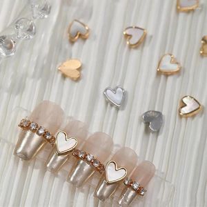 Party Supplies 10Pc/Bag Alloy Fritillaria Love Heart Nail Jewelry Metal Edging 3D Colorful Super Flash DIY Art Decorations Accessories