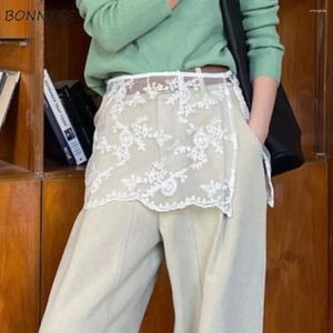 Skirts Women Outwear Mini Fashion Korean Style Lace Embroidery Apron All Match Spring Summer Sexy Mujer Y2k Clothes