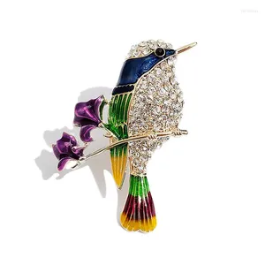 Broches Retro Rhinestone Bird for Women and Magpie Pins Shining Animal Jewelry Design Pin Pin Presente