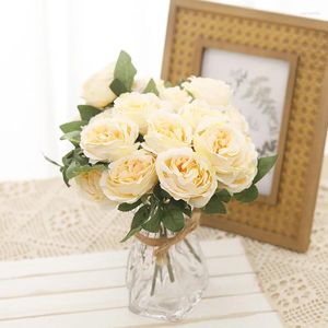 Decorative Flowers Beautiful Peony Artificial Silk Bouquet Faux For Party Christmas Birthday Decor Wedding Home DIY Decoration Fake
