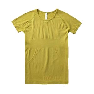 Camisa de manga curta de malha feminina Lingerie Top Summer High Elasticity T-shirt de ioga respirável Adequado para executar esportes de secagem rápida Fiess Wear 9409 2007 351
