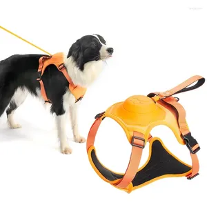 Dog Collars 2024 Harness With Retractable Leash As One No-Pull Pet Adjustable Soft Padded Vest