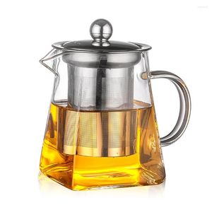 Tee -Sets kleiner Kapazität Teekanne Summer Tee -Trinkkessel zum Herstellen von Kaffee -hitzebeständigem Glas mit Filter