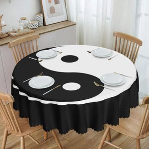 Столовая ткань круглый yin yan symbolle -syflection tablecloth 60 -дюймовый крышка для кухни