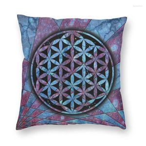 Pillow Flower Of Life Sacred Geometry Mandala Cover Double-sided Geometric Floor Case For Sofa Pillowcase Home Decor
