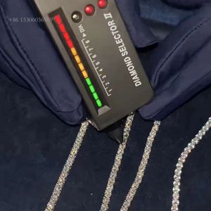 Hip Hop Sterling Sier 2mm 3mm 4mm 5mm 6,5mm VVs Colar de diamante Chain de tênis de moissanita