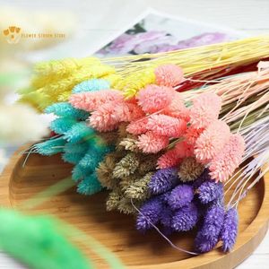 Dekorative Blumen 60-120pcs natürliche Edelsteingras getrocknete Luxus-Pampas Bouquet Hochzeitstisch Dekoration Künstliche Pflanzen po Schießerei Requisiten