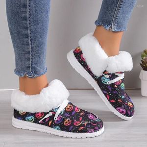 Sapatos casuais 2024 Inverno Feminino Feminável quente Botas de neve Lacado Up Soft Fashion fofo confortável zapatos de mujer