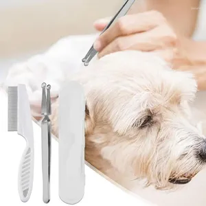 Dog Apparel Tick Remover Tool para cães Pet Cat Brooming TweeZers Clip Ultra Safe Hook Glamp Screting Set