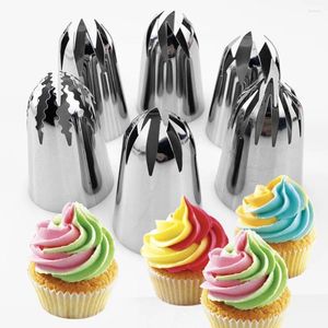 Backwerkzeuge 7pcs/Set -Vereisungsrohr -Gebäckdüsen für Kuchen Fondant Dekoration Creme Cupcake Tipps Küche Dekoration Accessoires