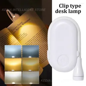 Bordslampor Easy Clip Portable Bokmärke Läs Lätt fällbar syn Ljus Eye Protection Book Desk Läsningslampa Mini