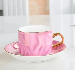 Mugs European Style Coffee Cup And Saucer Set Simple Elegant Modern Light Luxury Ceramic Tea With
