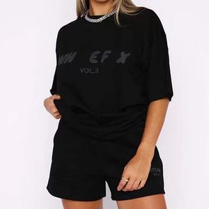 Women's Tracksuits White Foxs Designer Summer Fashion Versatile T Shirt Woman Foxx Set Tracksuit English Letters Tshirt Stylish Sportswear Shirts 429