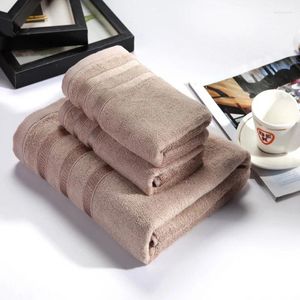 Handduk tuedio 3-stycken fast färg bomullsuppsättning bad för vuxna möter handdukar bambu fiber badrum hem elbruk