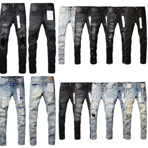 Lila jeans män byxor designer mode high street jeans smal fit denim mager jeans storlek 40 hip hop byxor