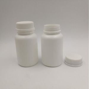 Frete grátis 50pcs 100ml 100cc HDPE White Medical Pill Barnet Plástico, cápsulas de recarga vazias garrafa com tampa de tampa rmica à prova de violação