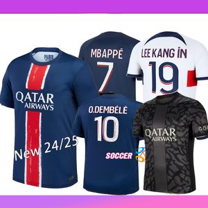 23 24 25 Paris Maillot Mbappe Soccer Jerseys 2023 2024 Maglia Lee Kang Em casa, terceira terceira quarta camisa de futebol Hakimi Vitinha Kolo Muani O.Dembele G.Ramos