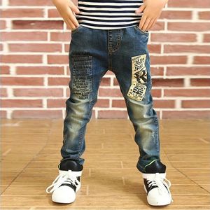 IENENS Boy Girls Trousers Skinny Jeans Elastic Waist Pants 4-13 Years Kids Boys Denim Clothing Clothes Sports Bottoms 240507