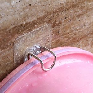 Hooks 1pc vattentät självhäftande rostfritt stål tvättställe hänger badrum kök bassäng återanvändbar klistermärke krok tillbehör