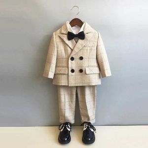 Suits Japan Boys 1 Year Birthday Dress Prince Kids Jacket Vest Pants Photograph Suit Children Wedding Party Performance Show Costume