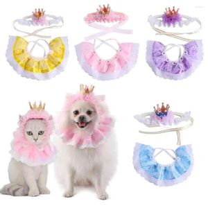 Chapéu de pet -tele de cachorro decorativo elegante e fofo coroa de renda para a cabeça de fashion gato vestido de gato para gatinho casamento de filhote de cachorro