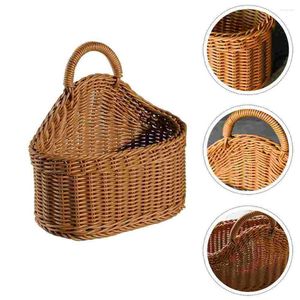 Storage Bottles Wall Hanging Basket Chopsticks Woven Home Wall-mounted Knitted Plastic Spoon Flower Pots Bread Box