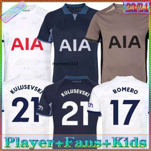 Camisa de futebol da Inglaterra Kids 23 24 25 FONS Jerseys de futebol camisa de futebol Terceira Lucas Lloris Romero Perisic Kulusevski Bentancur Kane Richarlison