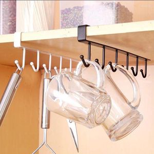 Hooks Kitchen Hanger Iron Shelf Free Of Punch Rack Multifunction For Gadgets Cabinet Cupboard Dish Organizer Tool