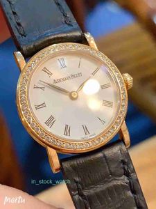 O AAIP Watch Luxury Designer vendeu um 1000 para um clássico Rose Rose Gold Original Diamond Inclaid Manual Womens Watch Aproximadamente 159 5