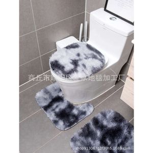 실크 긴 플러시 카펫, 화장실 3 개 세트, 조합 바닥 매트