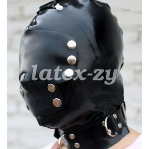 Cosplay latex gummi svart cool mysig huva maskerad s-xxl-fetish fest