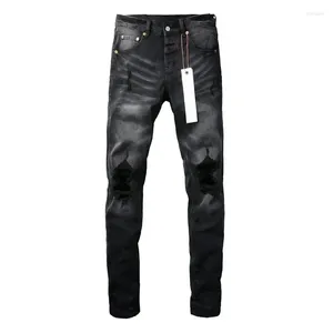 Женские брюки высшее качество 2024SS Purple Roca Brand Jeans Fashion Street Black Hole Ремонт низкий уровень жесткого размера 28-40