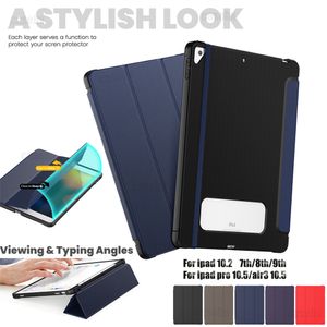 Para iPad 7th 8th 9th 10,2 polegadas de capa de tampa inteligente com slim slim slim couro flip dobring stand ímã automático sono acordado com tampa traseira TPU para iPad Pro 10.5 Air3