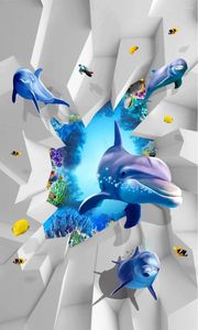 Hintergrundbilder selbst klebendem Wallpapier 3D-Bodendekoration Malerei Ozean Weltboden