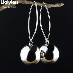 Dangle Ohrringe hässlich ohne 12-24 mm glänzende Silberkugel für Frauen echt 925 Sterling Brincos Bijoux Einfacher Mode fein Schmuck E1441