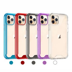 Military Grade Drop Protection Cases Transparent Acrylic TPU Shockproof Cover For iPhone 15 14 13 12 11 Pro XR XS Max X 8 SE2 Samsung S8 S9 S10 Plus S20 FE S24 Ultra A21S