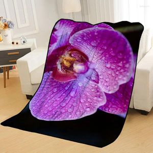 Cobertores Flores personalizadas de orquídea personalizadas para camas Soft TR DIY Seu cobertor de viagem Drow Drow Trow Drow