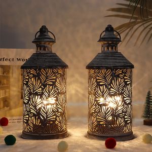 2Pcs Phoenix Tail Metal Candle Holder Battery Powered Table Lamp CordlessVintage Bedside Lamps for Home Decor Bedroom Wedding 240429