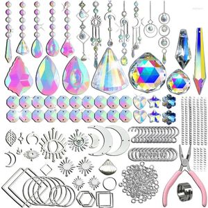 Dekoracje ogrodowe 370pcs Crystal Suncatchers Zestaw wiszący żyrandol kryształy pryzmaty części