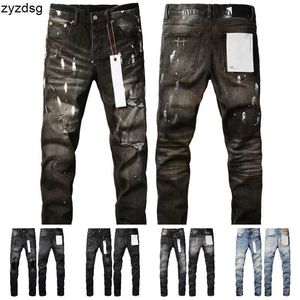 Men Jeans Jeans Purple Brand Street Designer de moda Jean rasgou as calças de jeans vintage Mens Hight Hight cinza jeans com tag para homens mulheres jovens à venda yu