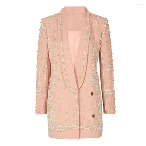 Giacche da donna splendide perle di diamanti vestiti da donna autunno maniche lunghe inverno lavoro da ufficio formale Blazer Lady