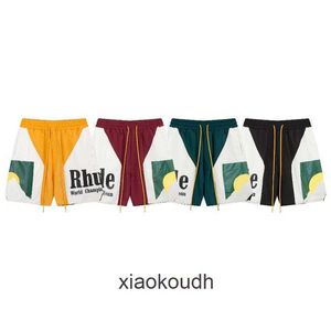 Rhude High end designer shorts for fashion letter printed high street casual shorts for mens summer wide leg basketball sport With 1:1 original labels