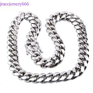 High Quality Miami Cuban Link Chain Necklace Men Hip Hop Gold Sier Necklaces Stainless Steel Jewelry