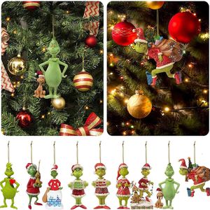 Şapka Elf Yeşil Saç Kırmızı Monster Noel Meşur Noel Ağacı Kolye Bebek Ev Dekoru Mutlu Yıllar Hediyeleri