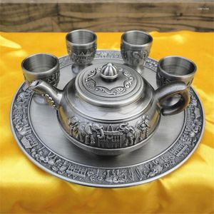 Teaware Sets Tin Business Gifts Russian Arts And Crafts Ornaments Tea Set Whole Of Teapot Cup Tray Bronze Red Copper Plate