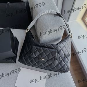 23B Womens Vintage Hobo Diamond Lattice Quilted Shoulder Bags Leather Large Capacity Handbag Trends Designer Black Purse 39x28cm