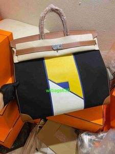 BKレザーハンドバッグ信頼できる高級ハイエンド50プラチナバッグフルレザーキャンバスユニセックスハンドバッグ