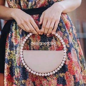 حقيبة مسائية دائرية للماس للنساء بلينج راينستون حقائب اليد أزياء السيدات لحفلات القابض مستديرة ومحفظة الزفاف