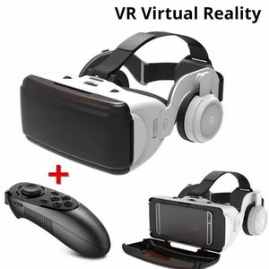 Original VR Virtual Reality 3D Glasse Box Stereo Google Cardboard Headset Hjälm för Android Smartphoireless Rocker 240506
